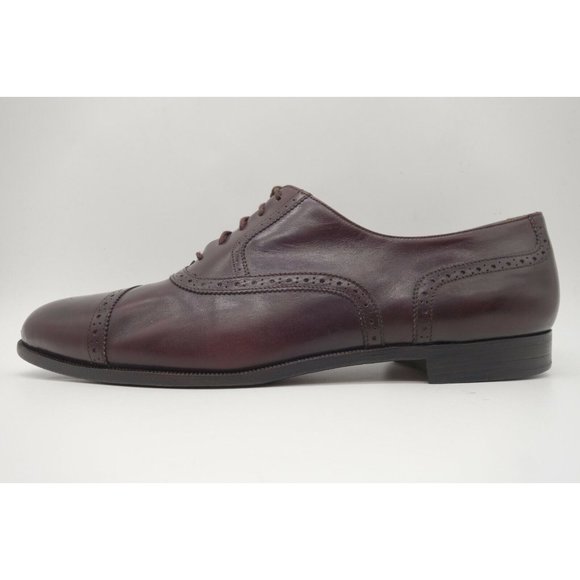 Bragano Burgundy Leather Cap Toe Lace Up Oxfords Shoes Men\'s 12 D main image 6